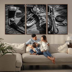 Old Pair of Mens Skates Wall Art Canvas, Men Skates Wall Art