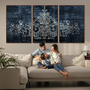 Dark Chandelier Wall Art Canvas Print