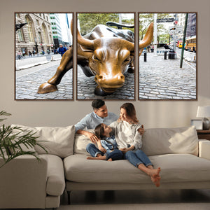 Charging Bull Wall Art Canvas Print