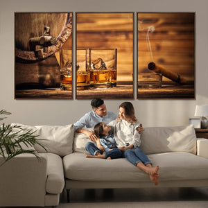 Rustic Whiskey and Barrel Canvas Print