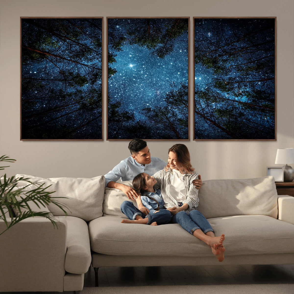 Forest and Stars Wall Art Canvas Print