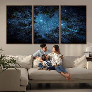 Forest and Stars Wall Art Canvas Print