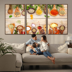Kitchen Spice on the Table Wall Art, Kitchen Spice Wall Art