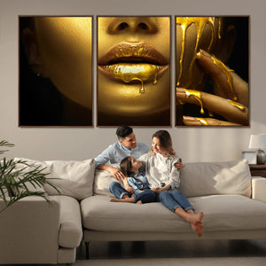 Gold and Women Wall Art Canvas Print