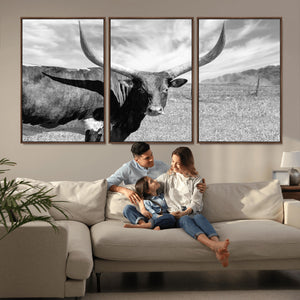 Cattle Wall Art Longhorn Cow Canvas Print