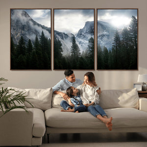 Yosemite National Park El Capitan Foggy Mountain Wall Art |