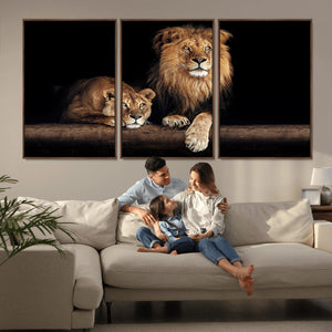Lion Canvas Wall Art – Majestic Animal Print Artwork for