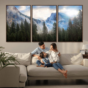 Half Dome Yosemite Calinia Wall Art Canvas Print El Capitan