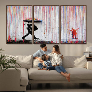 Banksy Wall Art Canvas Print, Framed Graffiti Art Picture