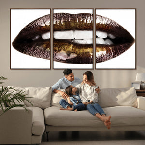 Close Up Lips Wall Art Canvas Print