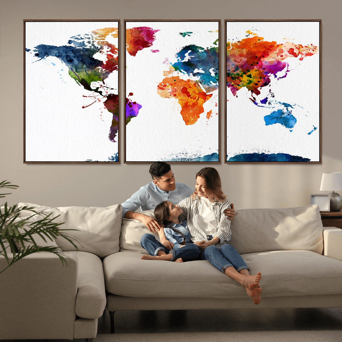 World Map Canvas Print – Detailed Map of the World Wall Art