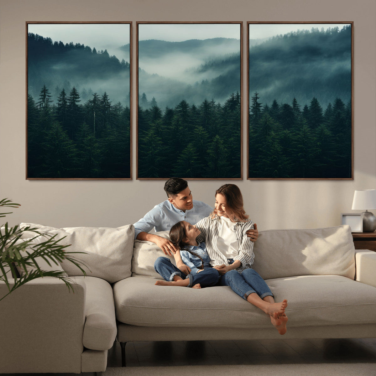 Captivating Misty Forest Wall Art Premium Canvas Print,