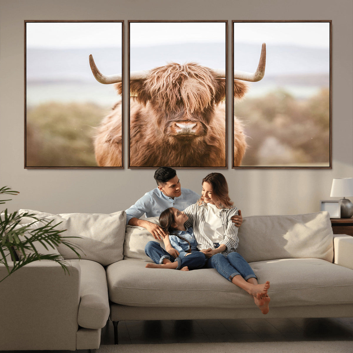 Scottish Serene Highland Cow Canvas Wall Art – Serene