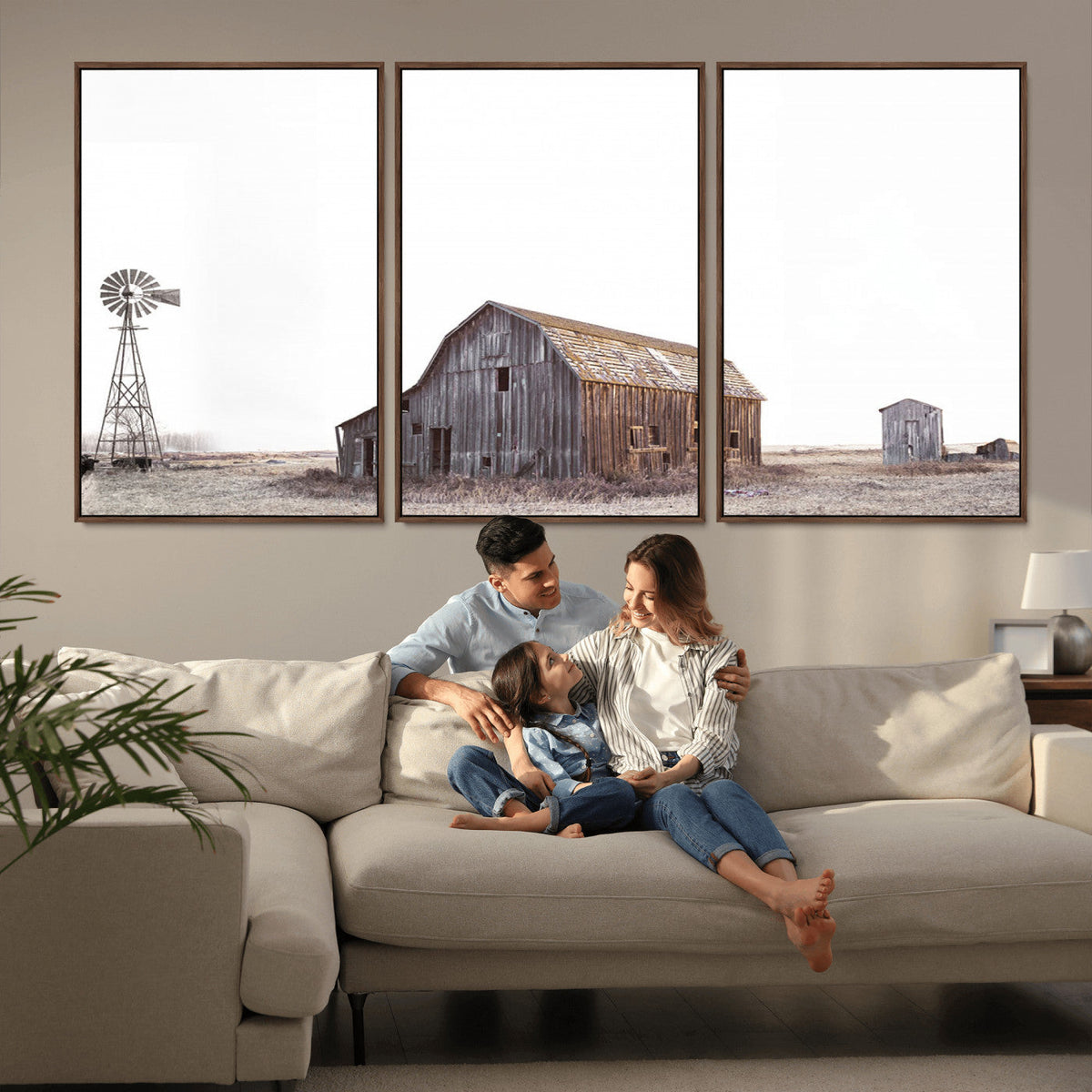 Set of 3 Rustic Farmhouse Wall Art Prints – Country Barn,