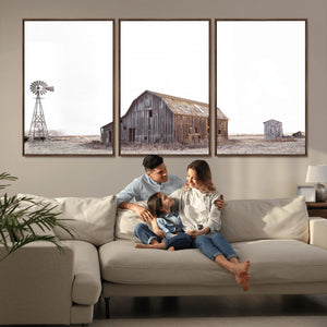 Set of 3 Rustic Farmhouse Wall Art Prints – Country Barn,