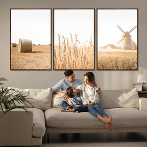 Vintage Farmhouse Triptych Wall Art – Giclée Canvas