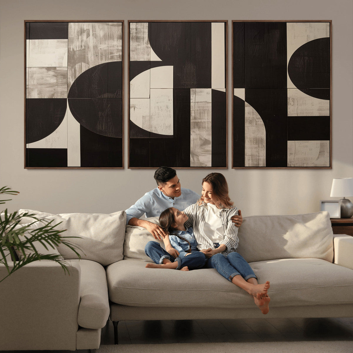 Abstract Brown Wabi Sabi Canvas Print Set – Minimalist