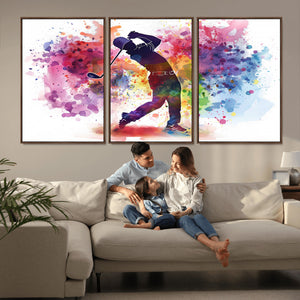 Colorful Golfer Swing Wall Art Canvas Print - Ready to Hang,