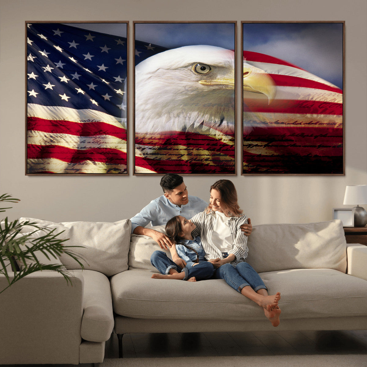American Flag Eagle Symbol Wall Art, American Flag Eagle