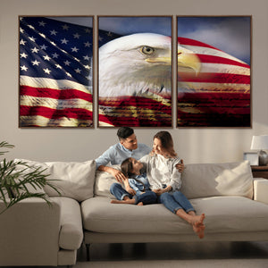 American Flag Eagle Symbol Wall Art, American Flag Eagle
