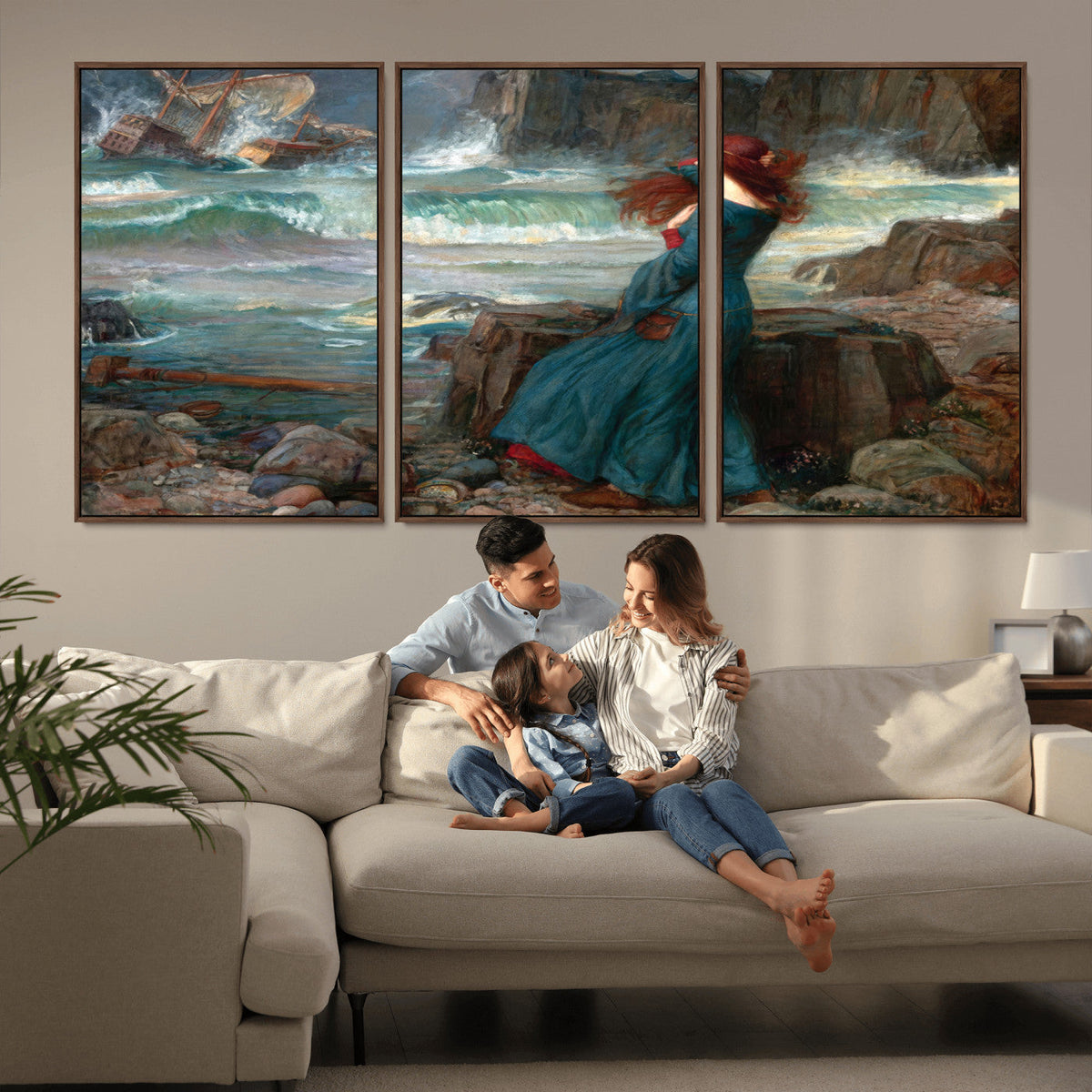 Miranda by the Shore Wall Art Canvas Print – Tempest Scene