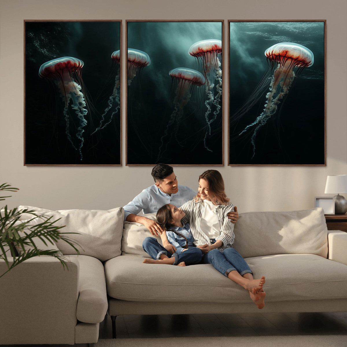 Abstract Jellyfish Wall Art Canvas Print