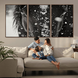 Winter Horse Snow Wall Art Canvas Print