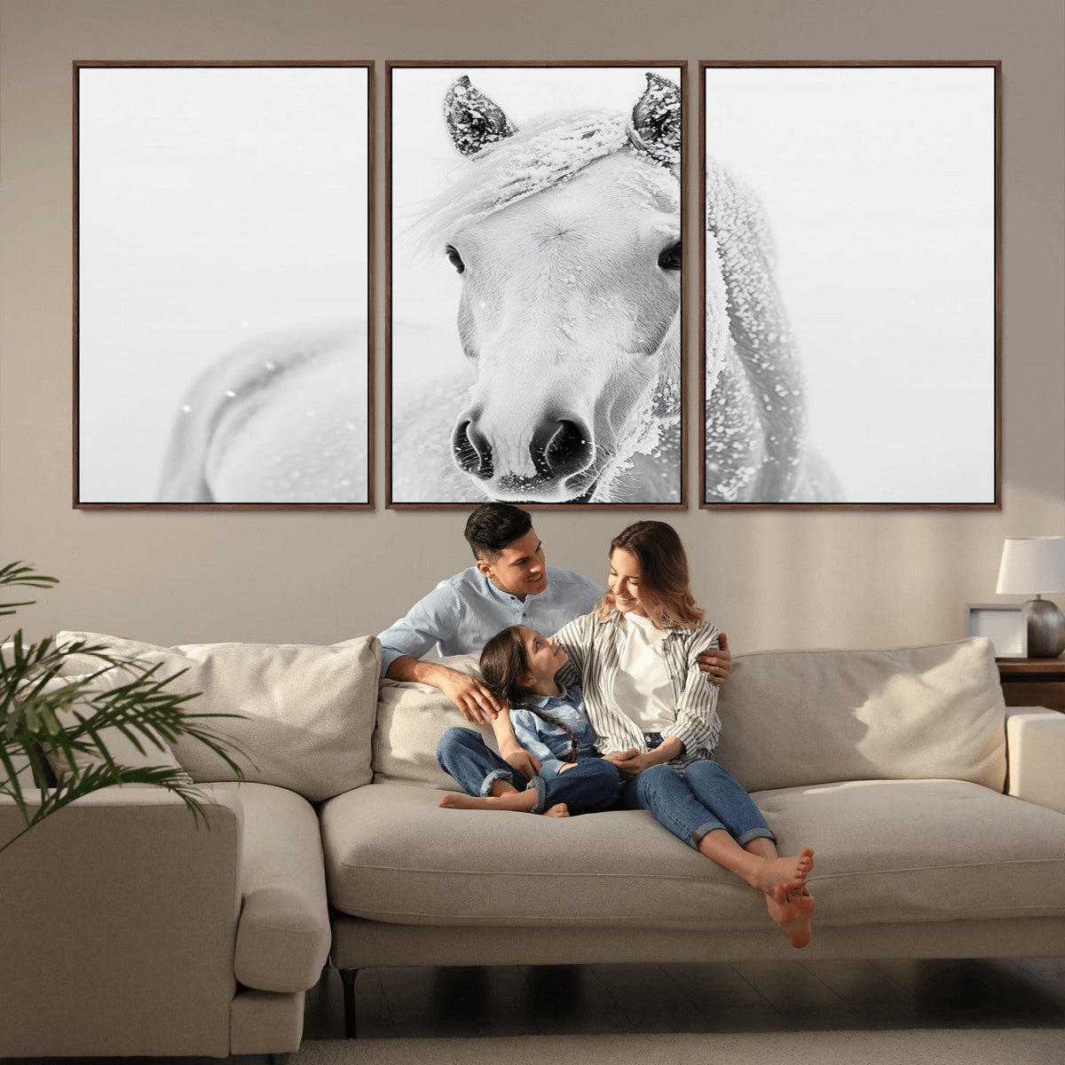 Majestic White Horse Wall Art | Ready to Hang and Framed |