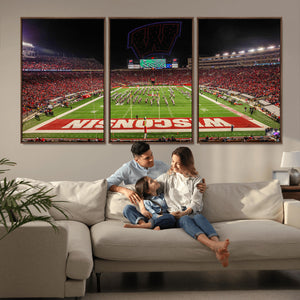 Wisconsin Badgers Football Team Print Canvas- Madison Camp