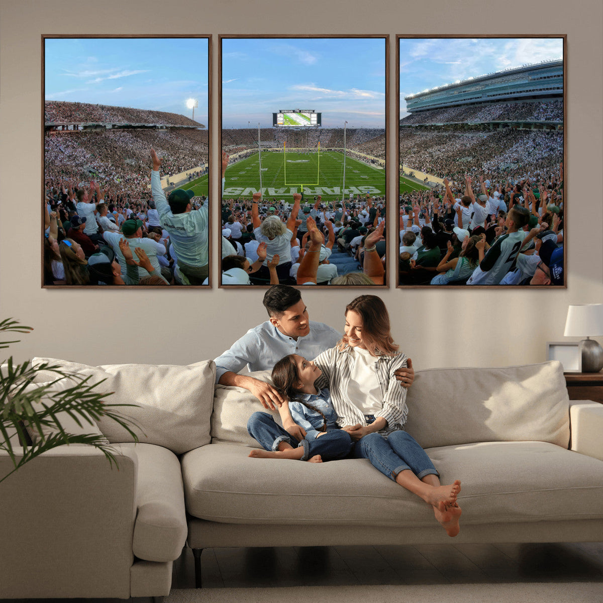 Michigan State Spartans Football Team Art Print - East
