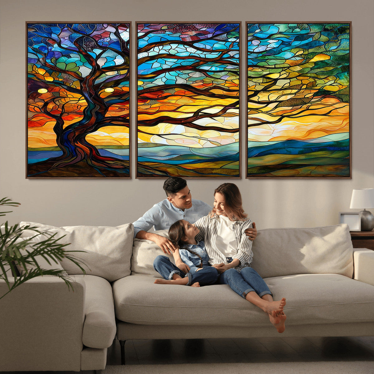 Mosaic Tree Wall Art | Ready to Hang Stained Glass Style
