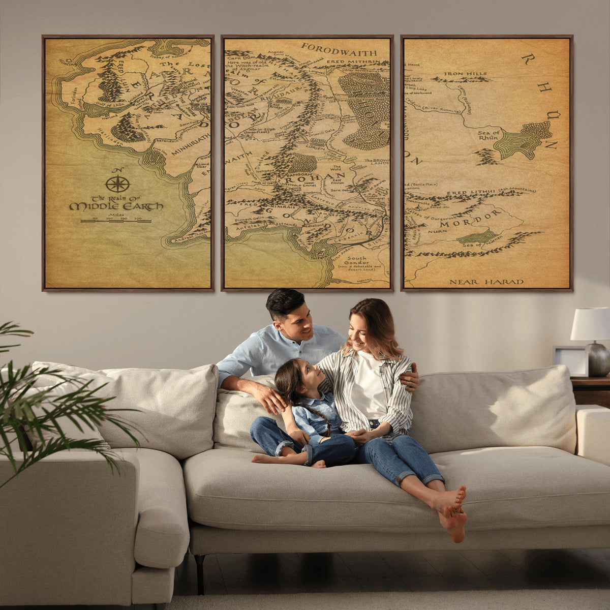 Middle Earth Map Canvas Wall Art – Vintage Fantasy Map