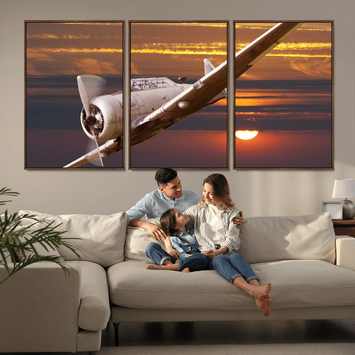 Old War Plane Wall Art Canvas Print