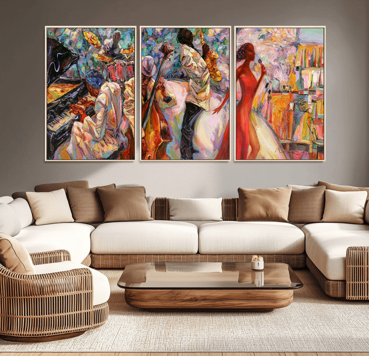 Abstract Afro American Jazz Canvas Wall Art | Music-Inspired