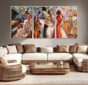 Abstract Afro American Jazz Canvas Wall Art | Music-Inspired