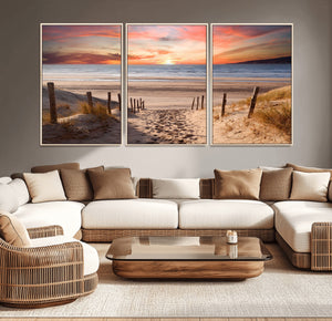 Sunset on the Sea Wall Art Canvas Print