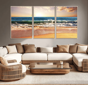 Serene Beach Path Canvas Art, Giclee Canvas Print with