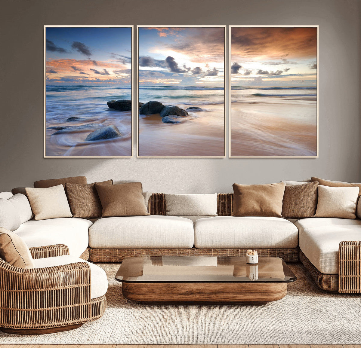 Serene Weather On The Beach Wall Art Canvas Print