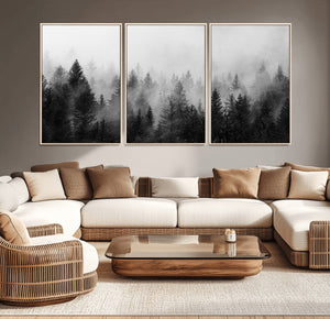 Fogy Forest Canvas Wall Art Print - Mountain Wall Art with