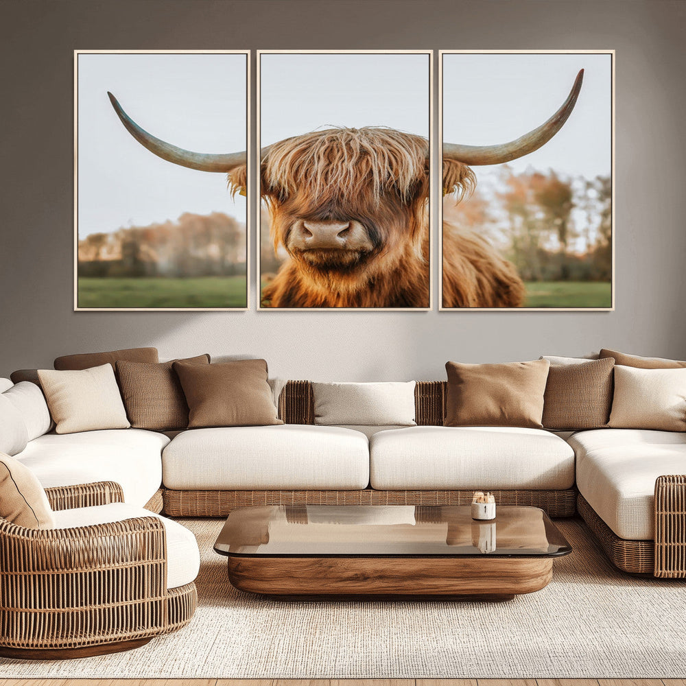 Highland Cow Animal Scottish Cattle Art Print Farmhouse Wall