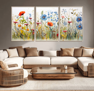 Colorful Wildflower Canvas Wall Art - Vibrant Floral