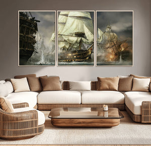 Pirate Ship War Wall Art Canvas Print