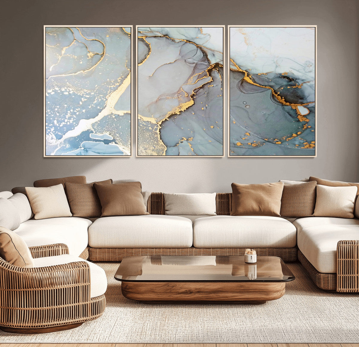 Large Abstract Marble Wall Art Canvas Print for Living Room