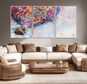 Don't Look Up Movie Canvas Wall Art - Vibrant Floating House
