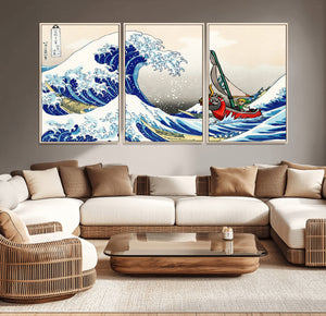 Katsushika Hokusai Kanagawa Giant Wave Wall Art Canvas Print