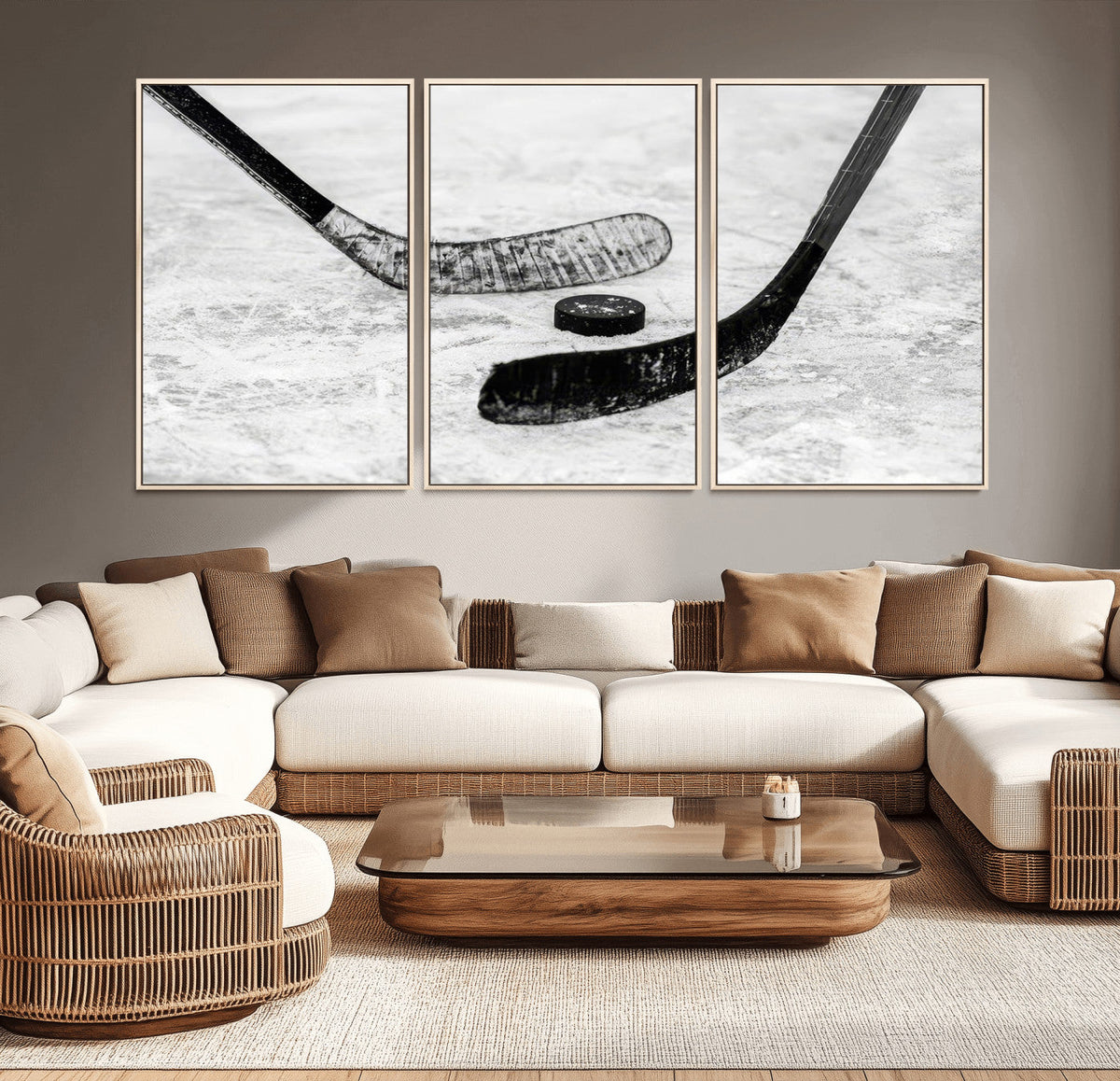 Winter Ice Hockey Sport Canvas Wall Art Print - Hockey Wall