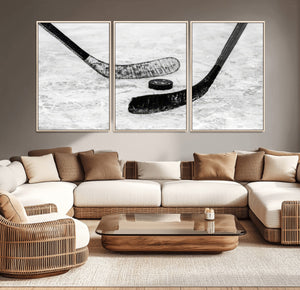 Winter Ice Hockey Sport Canvas Wall Art Print - Hockey Wall