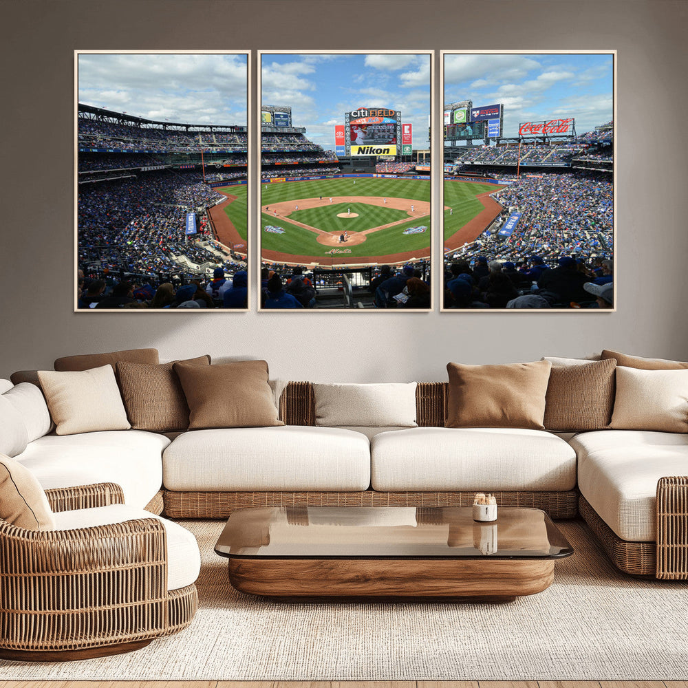 New York Mets Baseball Team Print - Citi Field Stadium Wall