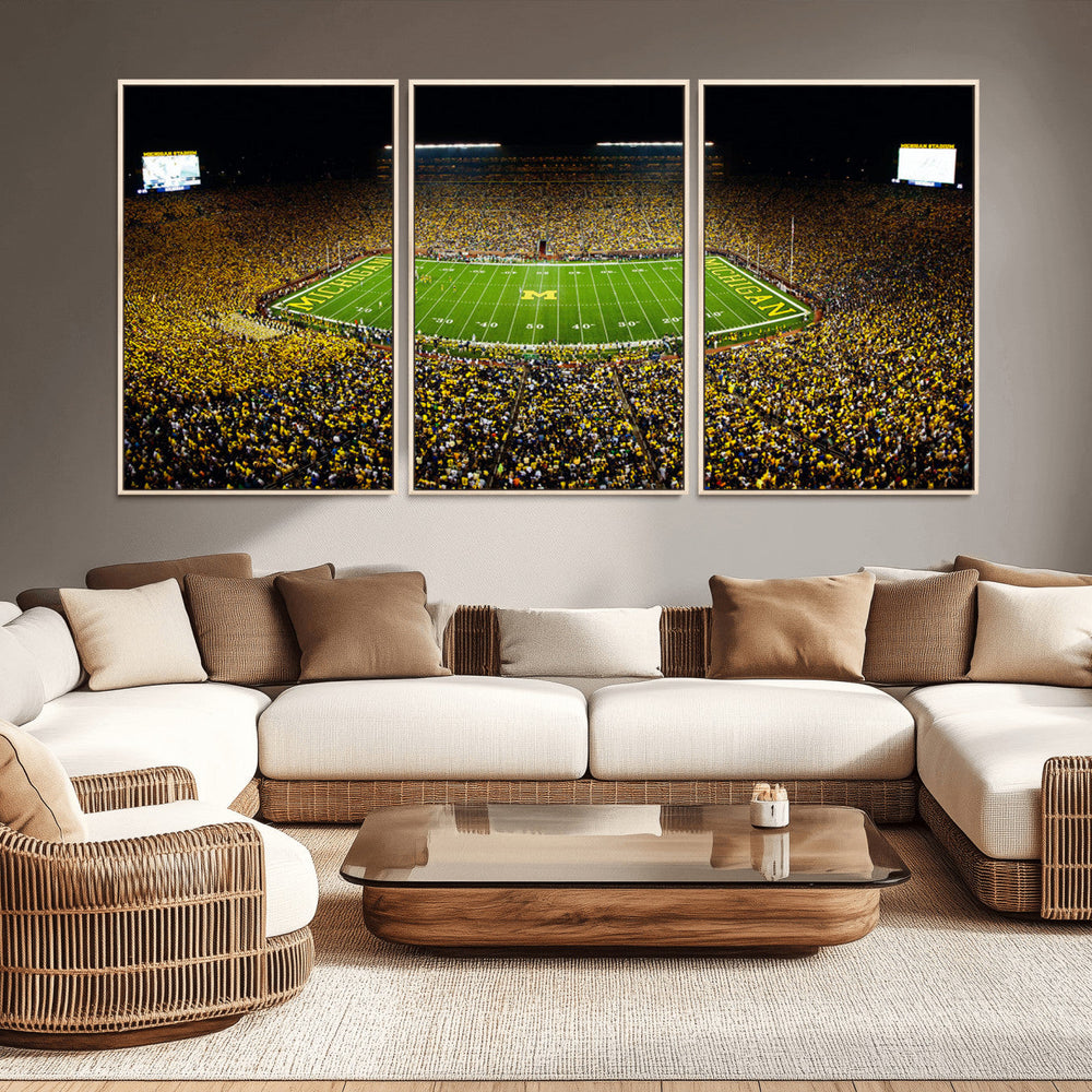 Stadium in Michigan Wall Art Canvas Print, Framed American