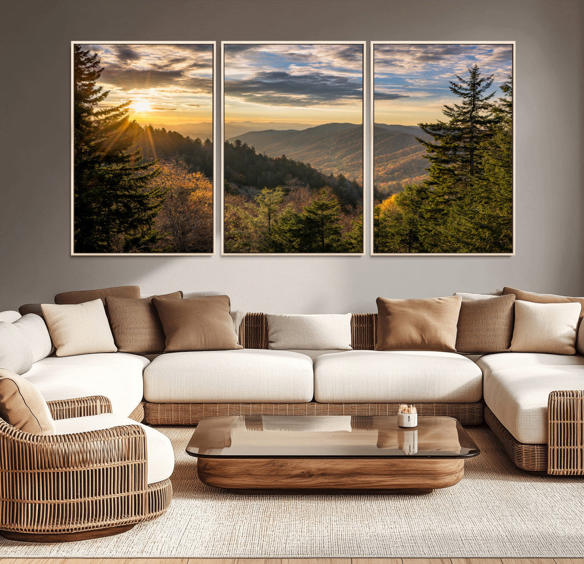 Sunrise Over the Smoky Mountains Canvas Wall Art –